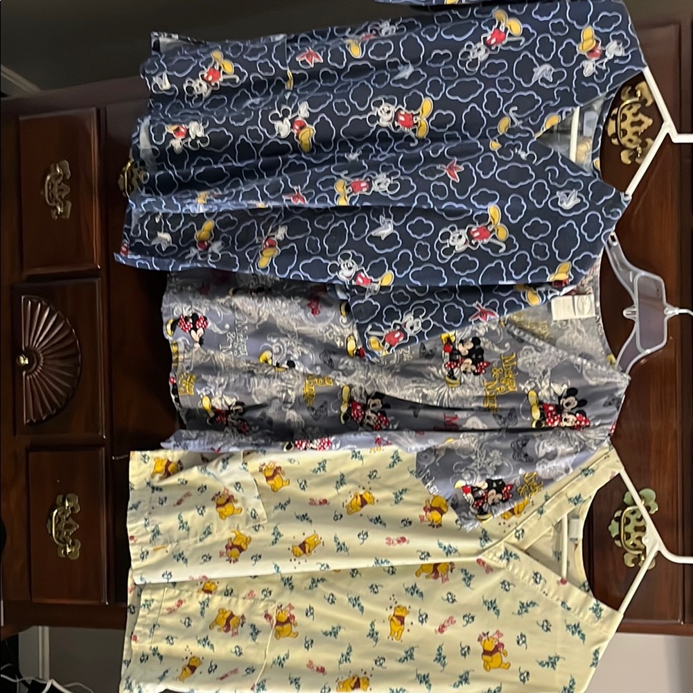 Disney Character Print scrub tops